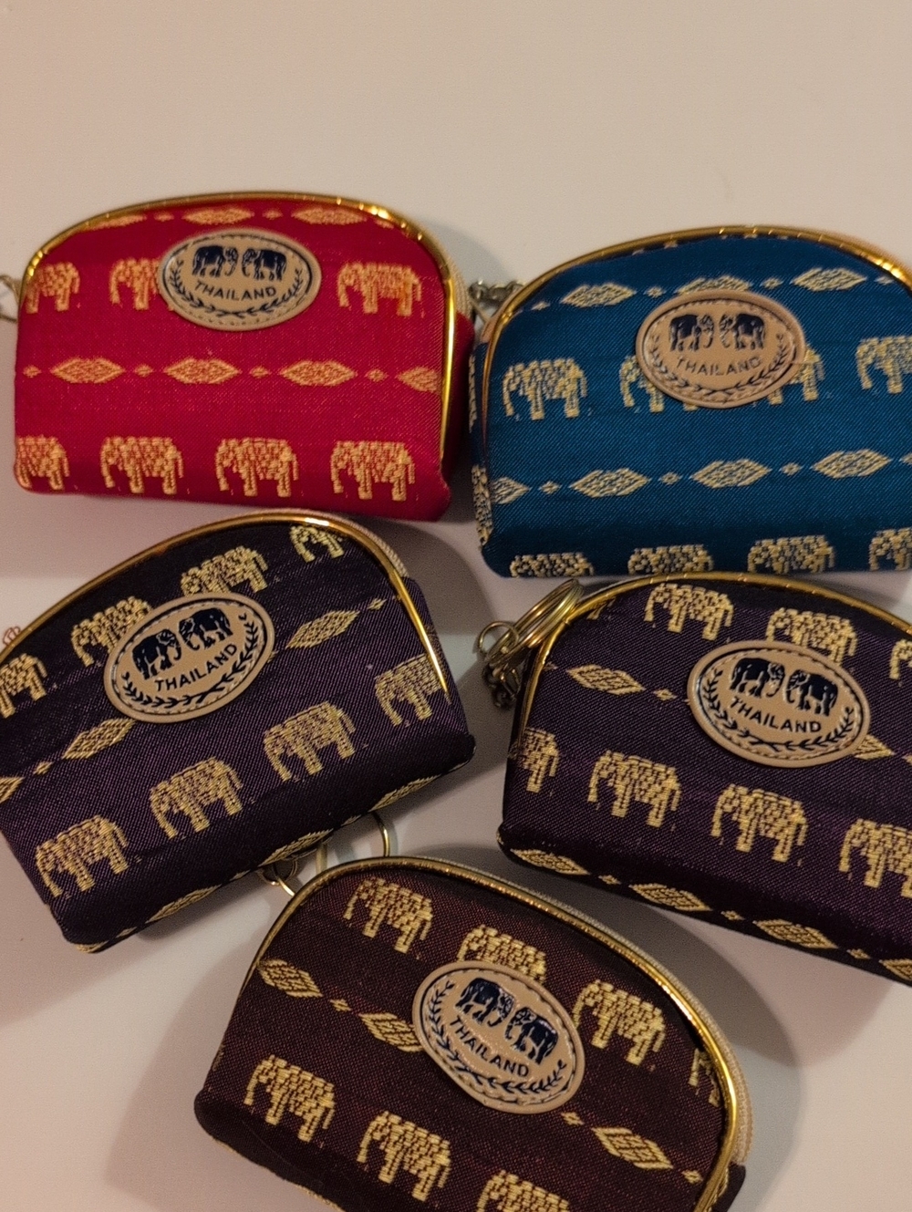 Thailand Elephant Jacquard 6 Coin Purses